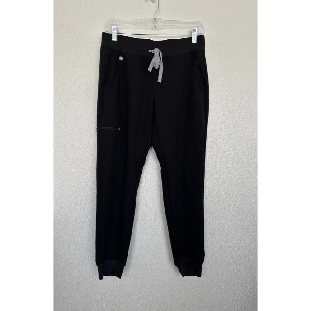 FIGS Women's Zamora Joggers Black Scrub Pants Medical Size Medium Petite